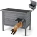 GIANTEX Niche pour Chat Exterieur en Bois avec Toit en Asphalte