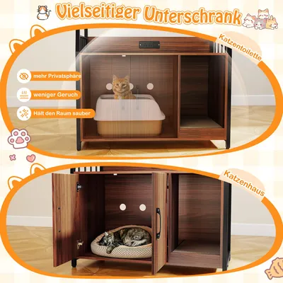 GIANTEX Isoliertes Katzenhaus aus Holz für den Außenbereich