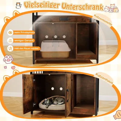 GIANTEX Isoliertes Katzenhaus aus Holz für den Außenbereich GIANTEX Isoliertes Katzenhaus aus Holz für den Außenbereich