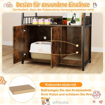 GIANTEX Isoliertes Katzenhaus aus Holz für den Außenbereich GIANTEX Isoliertes Katzenhaus aus Holz für den Außenbereich