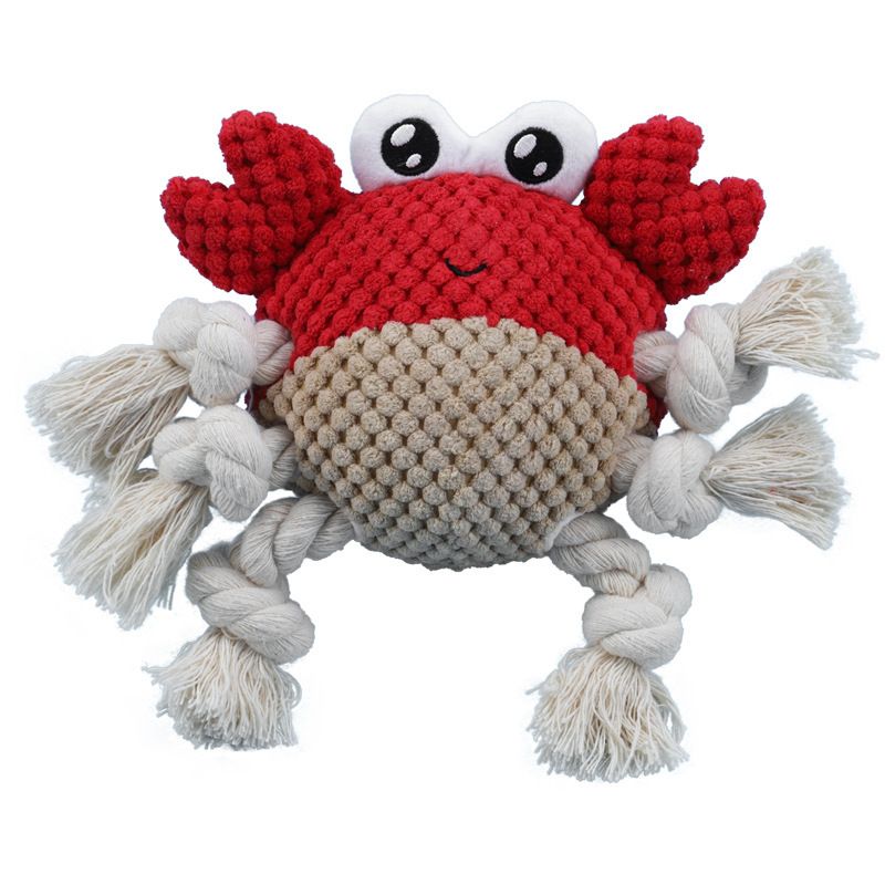 Jouet couineur à mâcher en forme de crabe pour chien
