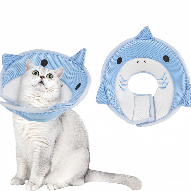 Pawzy Motif de requin circulaire élisabéthain pour chat et chien