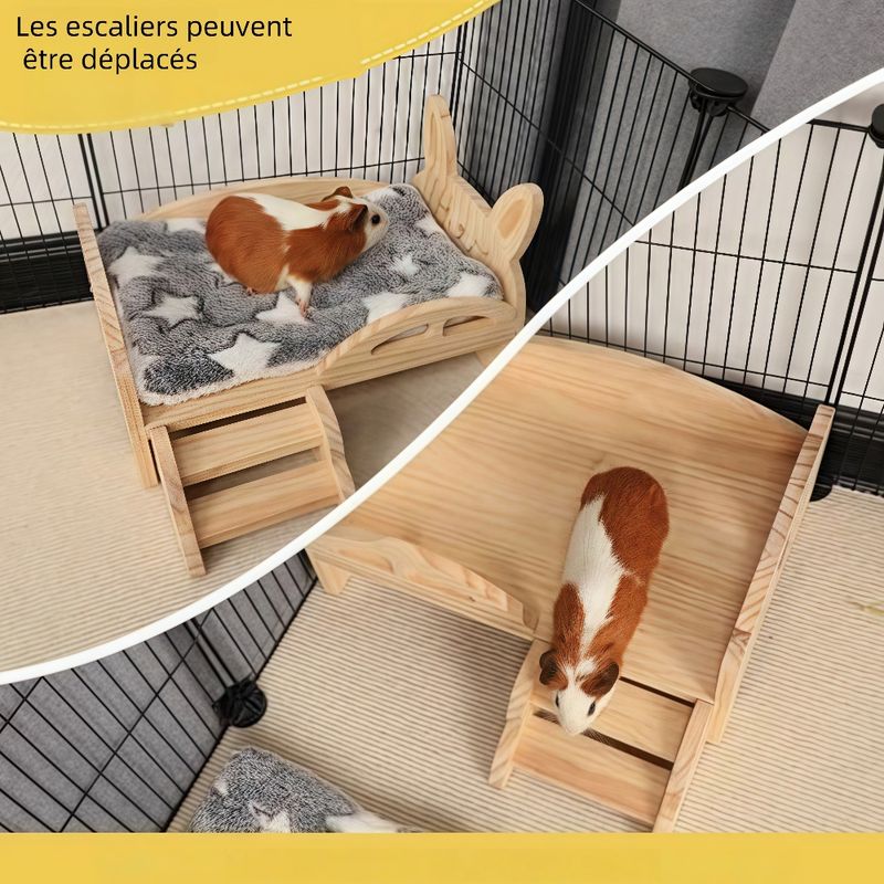 Zoomtopia Logement en bois pour cochon d'Inde et autres petits animaux