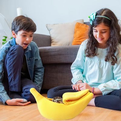 UAMLY Cama tipo escondite Banana Cave para animales pequeños