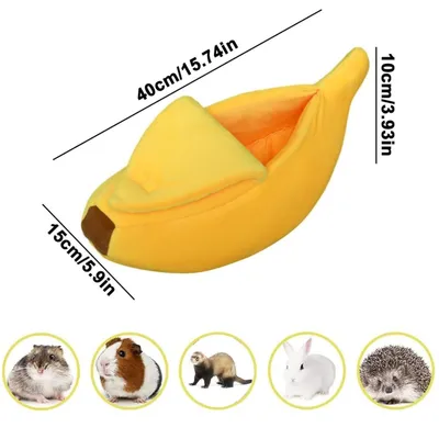 UAMLY Lit cachette Banana Cave pour petit animal
