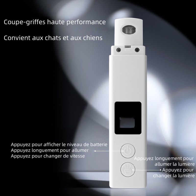 Zoomtopia Coupe ongles électrique rechargeable pour animaux