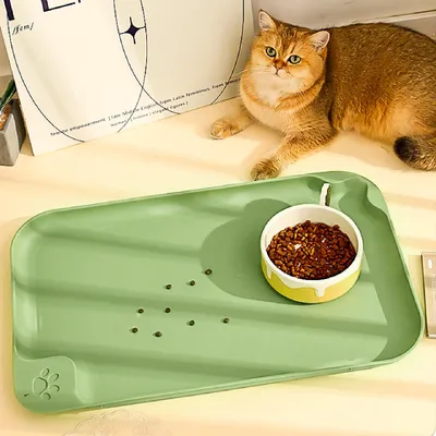 Tapis d'alimentation pour animaux à bords surélevés