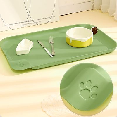 UAMLY Alfombra de alimentación para animales con borde elevado