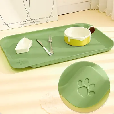 Tapis d'alimentation pour animaux à bords surélevés