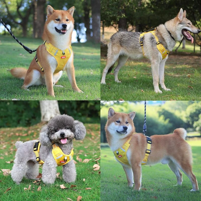Harnais anti-traction pour chien(jaune)