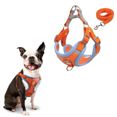 Zoomtopia Harnais pour chien réglable en maille respirante orange Zoomtopia Harnais pour chien réglable en maille respirante orange