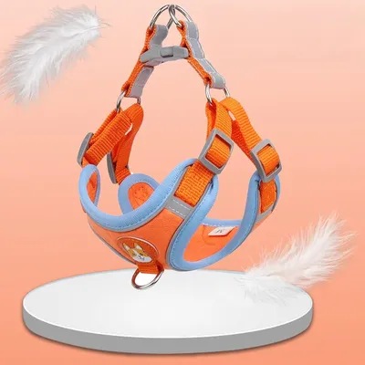 Zoomtopia Harnais pour chien réglable en maille respirante orange