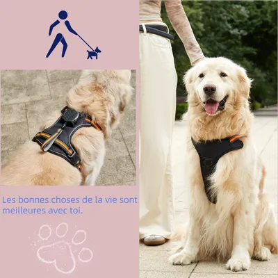 Zoomtopia Harnais de traction rétractable pour chien