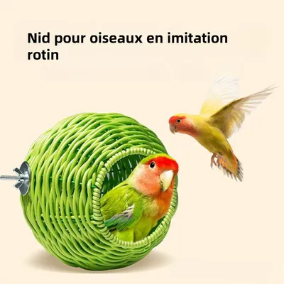 Zoomtopia Nid pour oiseaux en imitation rotin