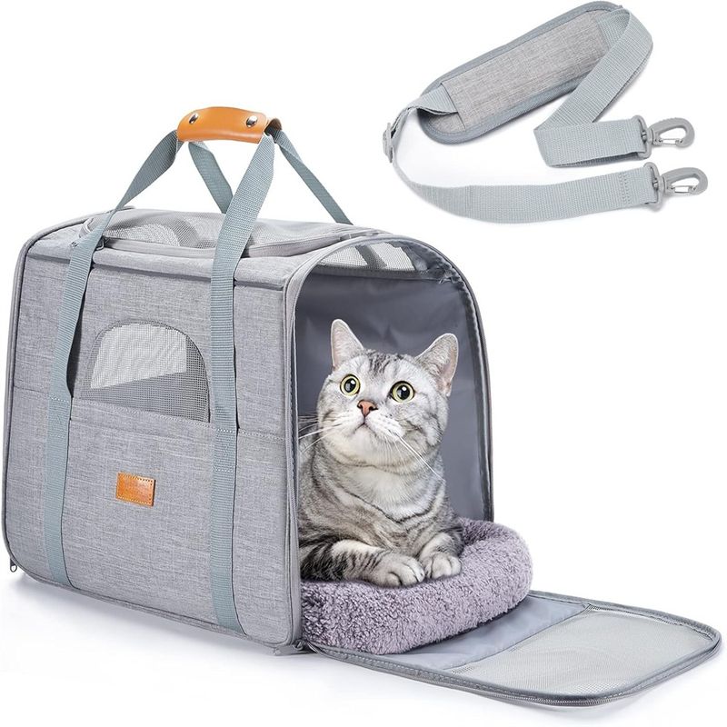 IntiMeg Atmungsaktive und faltbare Transporttasche für Hunde und Katzen