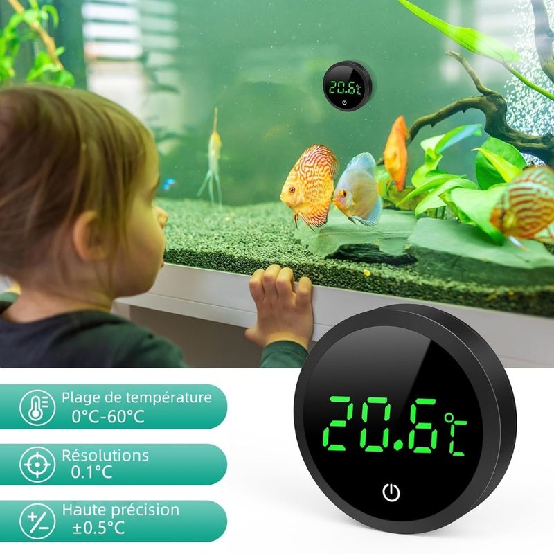 Zoomtopia Thermomètre numérique pour aquarium