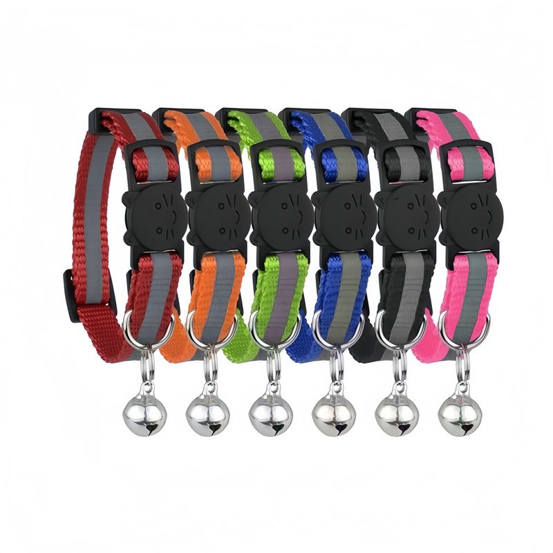 FurryFusion Lot de 6 Colliers pour chat réfléchissants