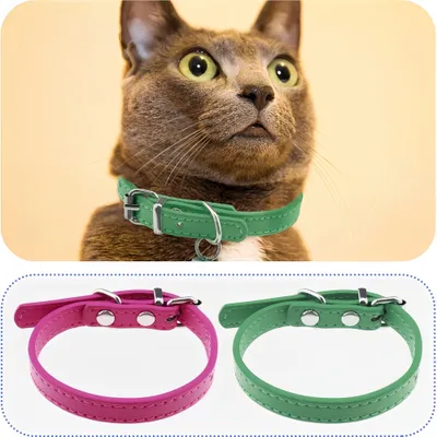 FurryFusion Lot de 2 Collier de chat avec cloche en cuir PU