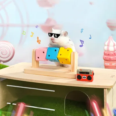 Zoomtopia Jouet d'exercice en bois pour hamste