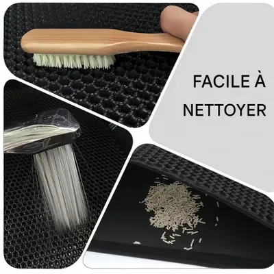 FurryFusion Tapis de litière pour chat double couche