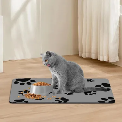 Zoomtopia Alfombrilla absorbente para comedero de gato