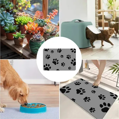 Zoomtopia Alfombrilla absorbente para comedero de gato