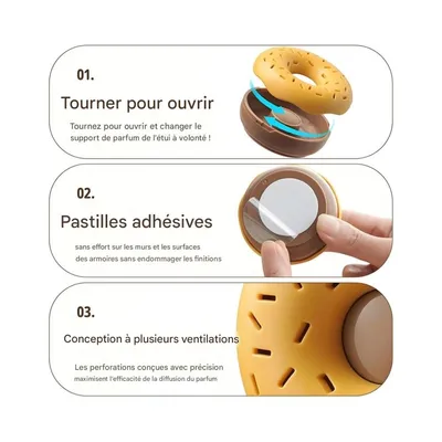 Zoomtopia Lot de 3 bocaux respirants en forme de donut