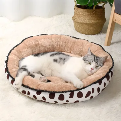 FurryFusion Lit pour chat à pois