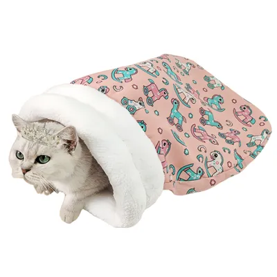 FurryFusion Sac de couchage pour chat motif cheval en bois