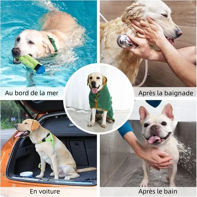 Zoomtopia Serviette de bain pour animaux de compagnie