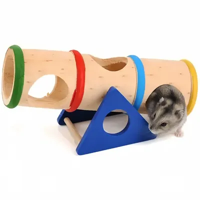 Zoomtopia Tube tunnel en bois pour petits animaux de compagnie