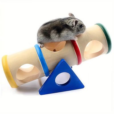 Zoomtopia Tube tunnel en bois pour petits animaux de compagnie