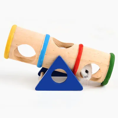 Zoomtopia Tube tunnel en bois pour petits animaux de compagnie
