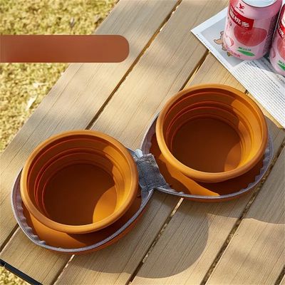 IntiMeg cuenco de viaje doble de silicona para perros