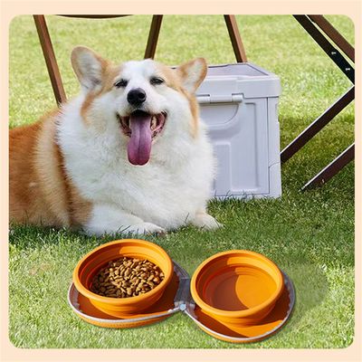 IntiMeg cuenco de viaje doble de silicona para perros