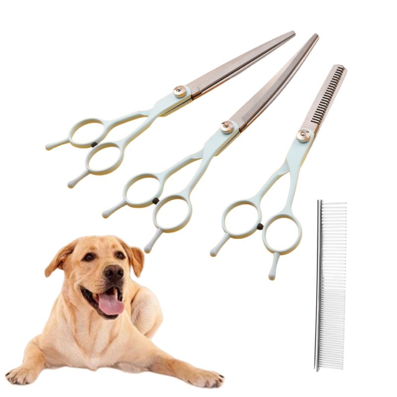 FurryFusion Ensemble de ciseaux de toilettage pour chats et chiens