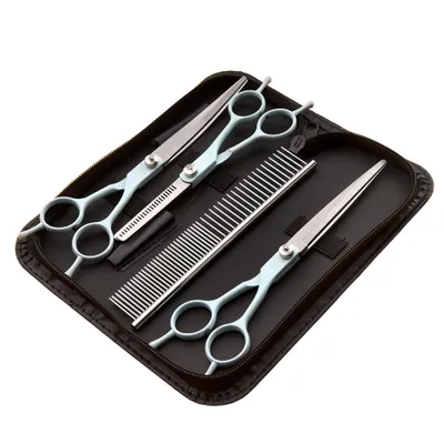FurryFusion Ensemble de ciseaux de toilettage pour chats et chiens