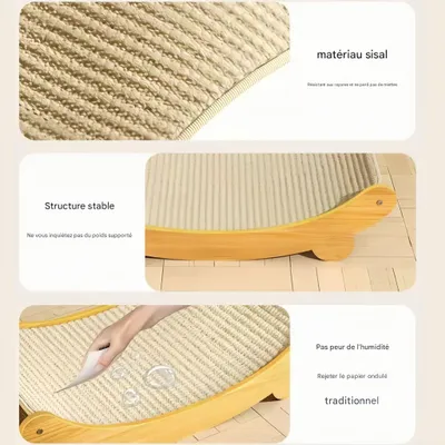 FurryFusion Lit et Planche à Gratter en Sisal 2 en 1 pour Chat