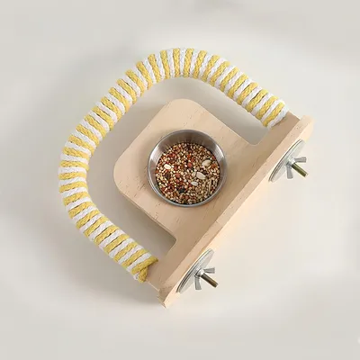 Perche à oiseaux avec boîte à nourriture