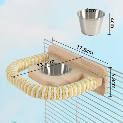 Perche à oiseaux avec boîte à nourriture