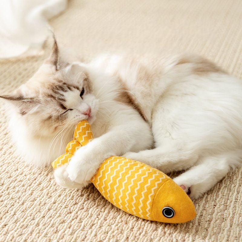 Zoomtopia Jouet d'herbe à chat en forme de poisson