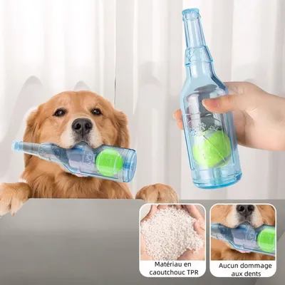 Zoomtopia Jouet en caoutchouc pour chien en forme de bouteille
