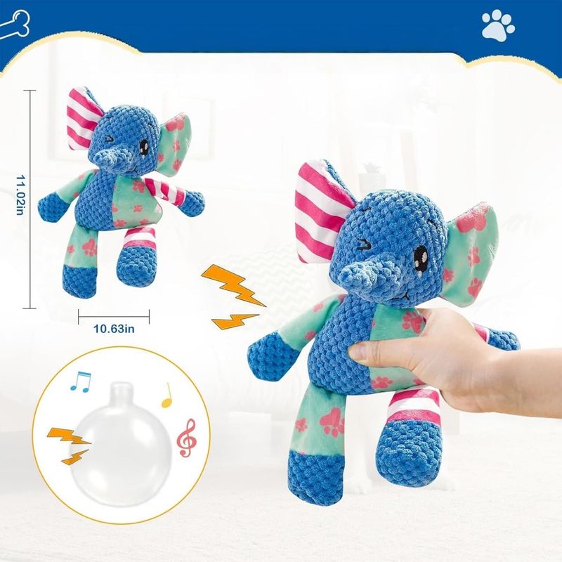 Zoomtopia Jouet en peluche éléphant pour chien