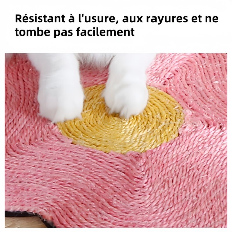 Pawzy Tapis griffoir suspension pour chat rose