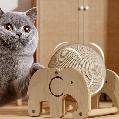 Pawzy Grattoir avec jouet à bille rotative pour chat