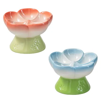 Gamelle surélevée en céramique pour chat à alimentation lente