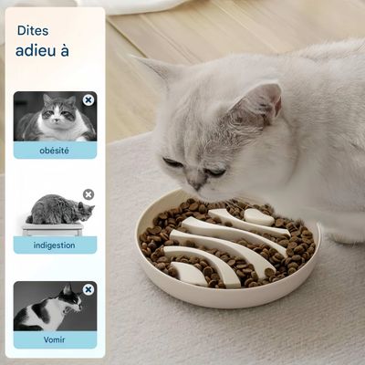 FurryFusion Comedero para gatos de alimentación lenta