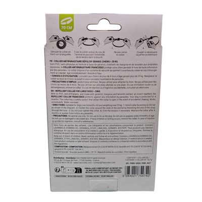 Collier Antiparasitaire Répulsif 70 cm Pour Chiens de plus de 20 kg