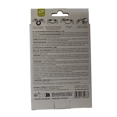 Francodex - Collier Antiparasitaire Répulsif 50 cm Pour Chiens de 10 kg à 2