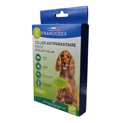 Francodex - Collier Antiparasitaire Répulsif 50 cm Pour Chiens de 10 kg à 2